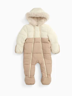 MORI Cream Cosy Zip-Up Lined Snowsuit