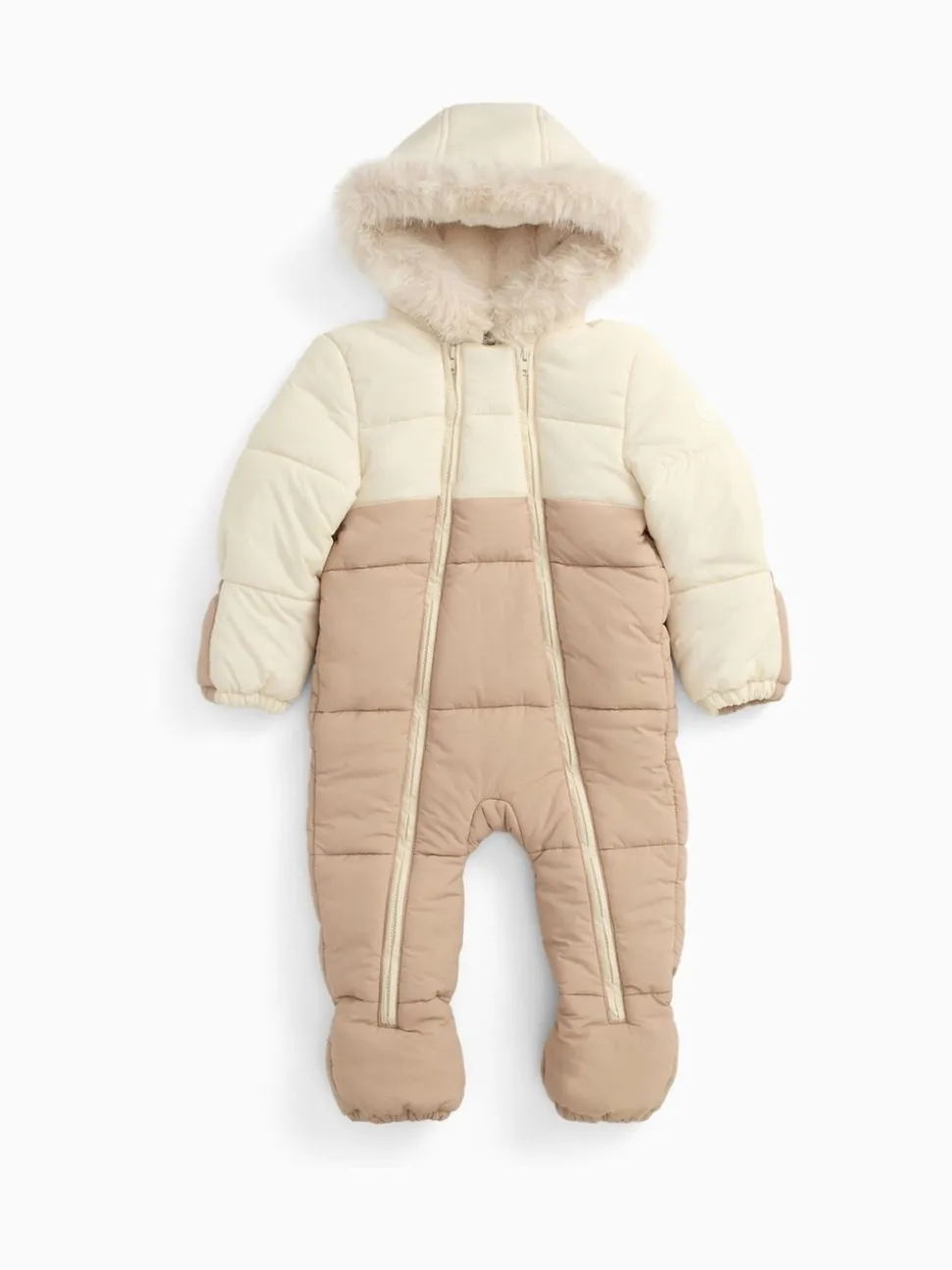 MORI Cream Cosy Zip-Up Lined Snowsuit