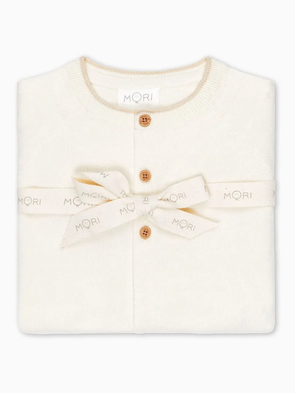 MORI Cream Cotton Knitted Jumper & Leggings Baby Gift Set