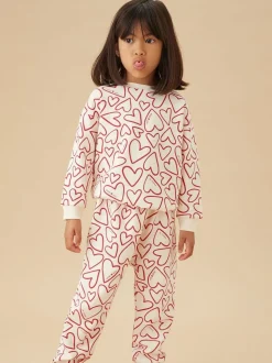 MORI Cream Heart Print Supersoft Sweatshirt