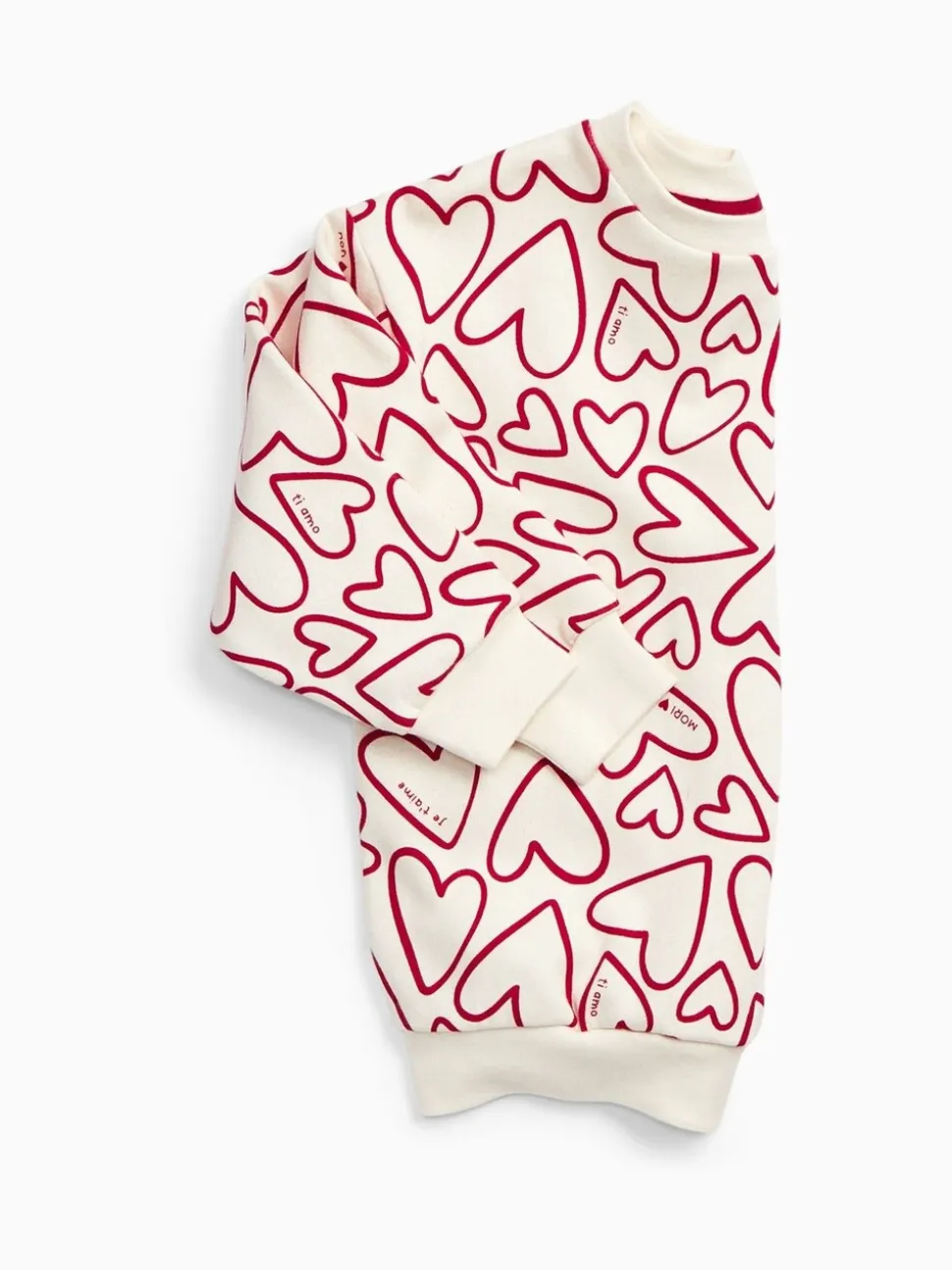 MORI Cream Heart Print Supersoft Sweatshirt