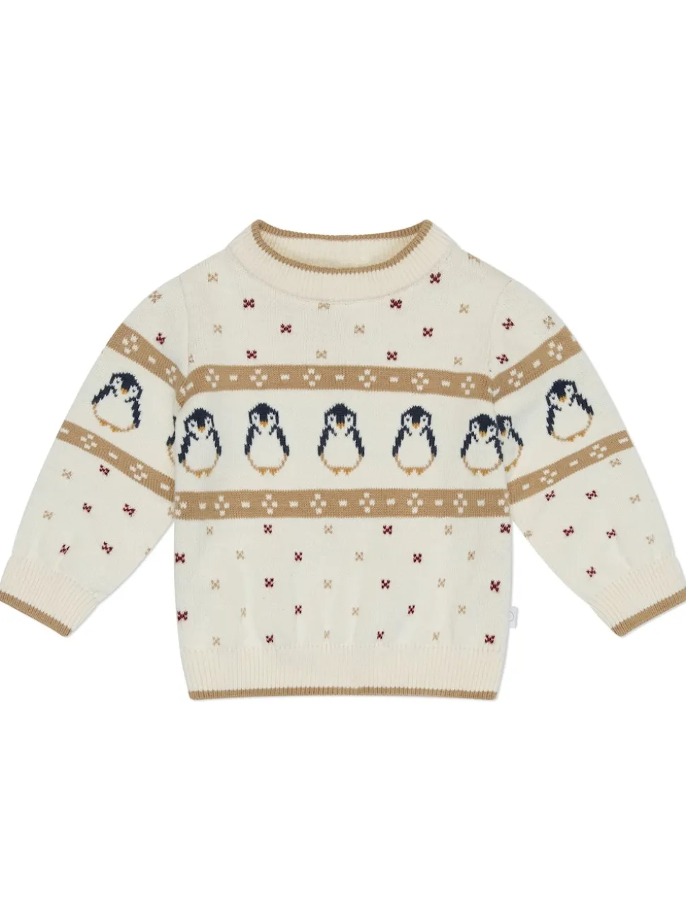 MORI Cream Penguin Fair Isle Knitted Jumper