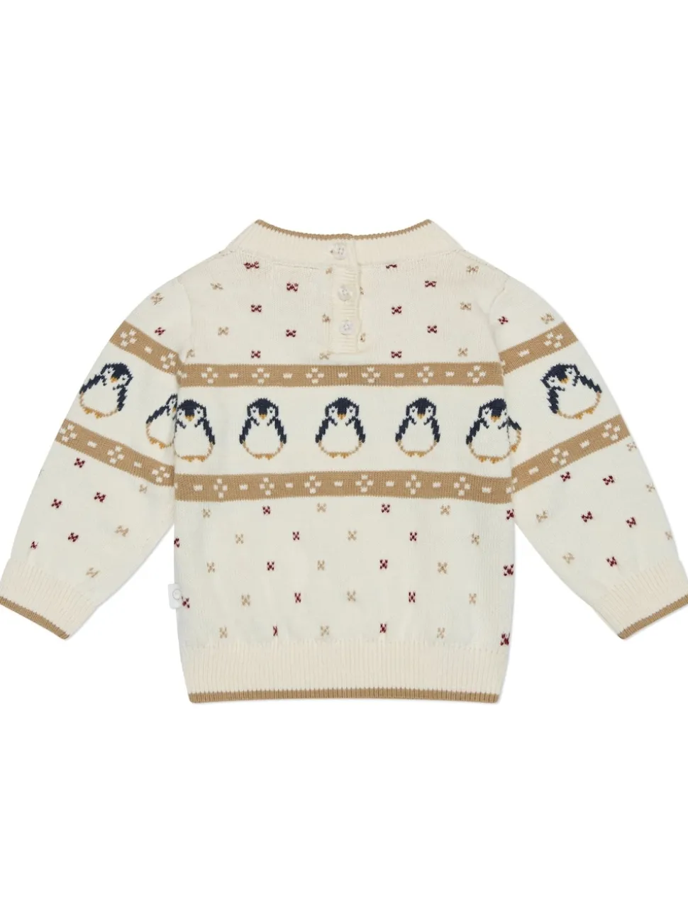 MORI Cream Penguin Fair Isle Knitted Jumper