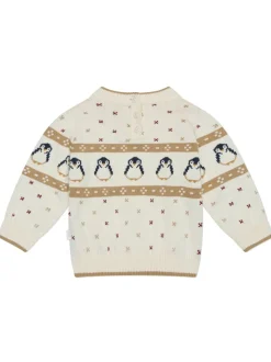 MORI Cream Penguin Fair Isle Knitted Jumper