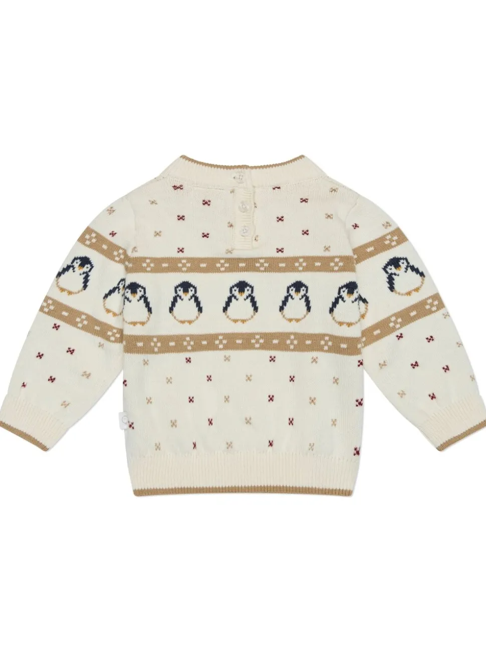 MORI Cream Penguin Fair Isle Knitted Jumper