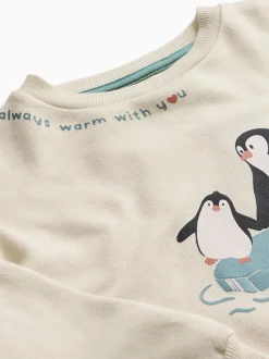 MORI Cream Penguin Supersoft Christmas Sweatshirt Jumper