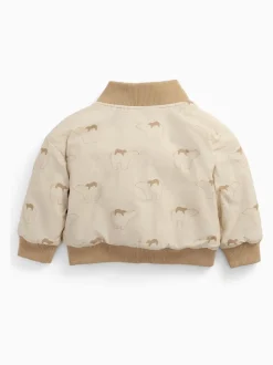 MORI Cream Supersoft Cosy Zip Up Bomber Jacket