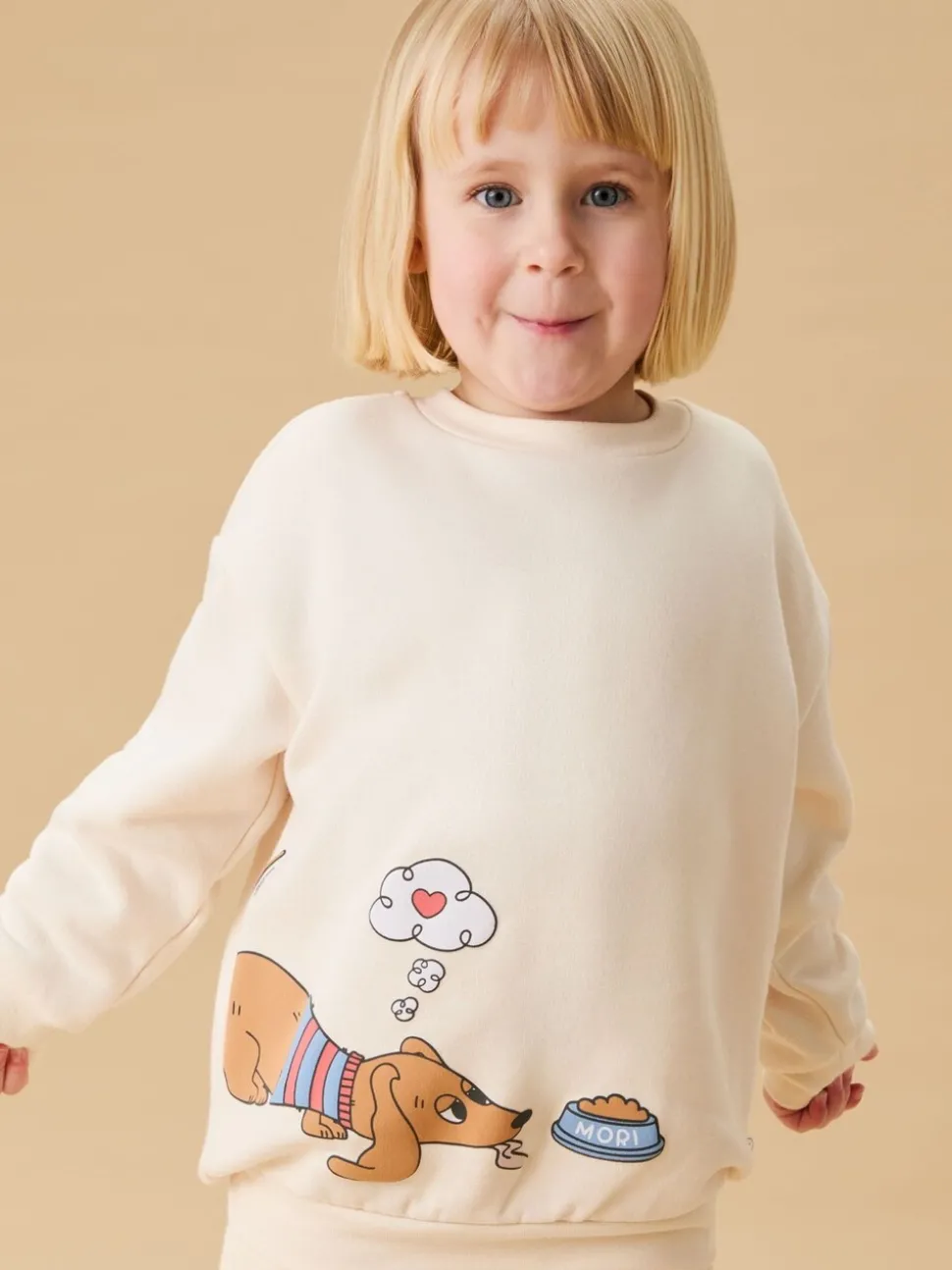 MORI Cream Supersoft Daydreaming Dog Sweatshirt