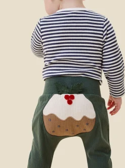Mori Green Christmas Pudding Character Christmas Joggers