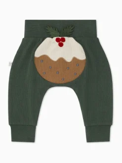 Mori Green Christmas Pudding Character Christmas Joggers