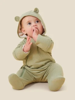 MORI Green Cosy Zip-Up Pramsuit