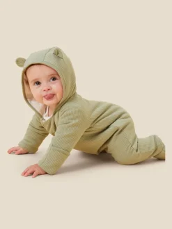 MORI Green Cosy Zip-Up Pramsuit