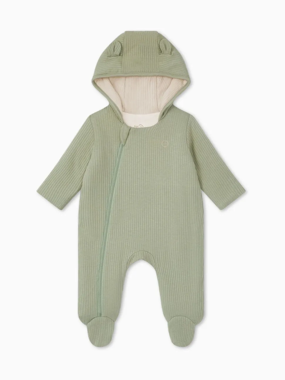 MORI Green Cosy Zip-Up Pramsuit