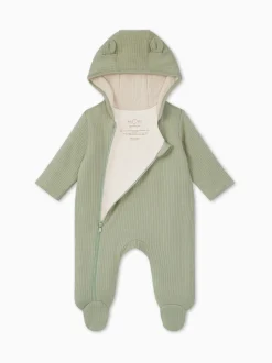 MORI Green Cosy Zip-Up Pramsuit