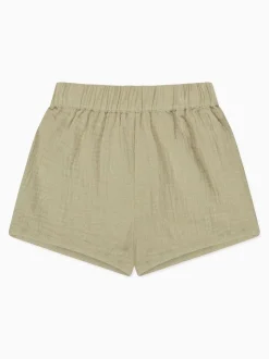 MORI Green Cotton Muslin Shorts