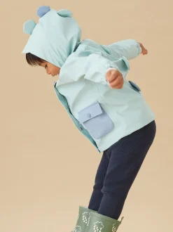 MORI Green Dinosaur Lined Waterproof Coat