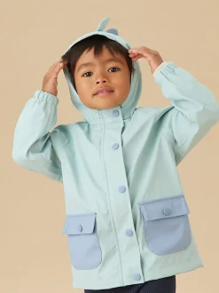 MORI Green Dinosaur Lined Waterproof Coat