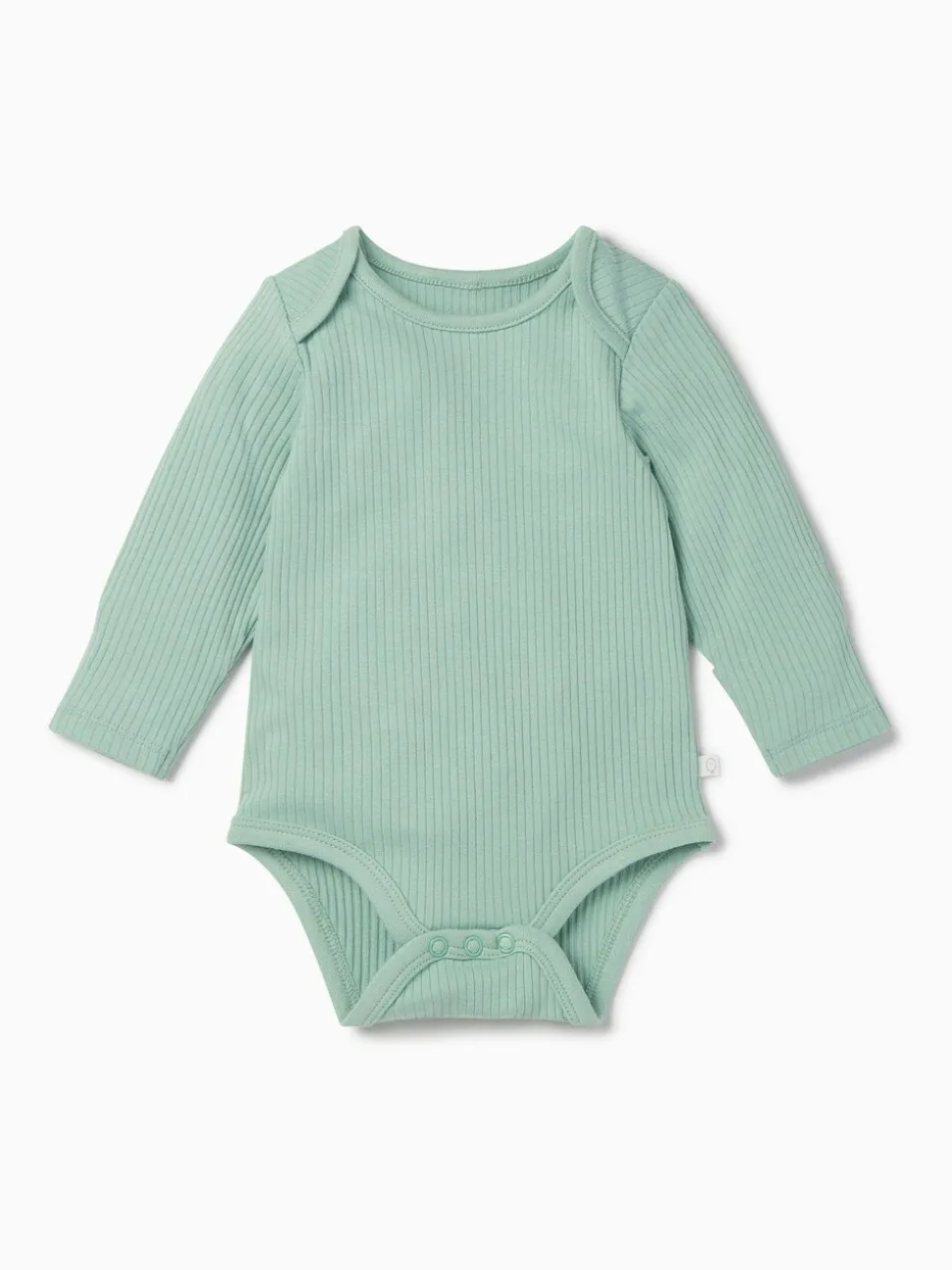 MORI Green Ribbed Stretch Long Sleeve Envelope Neckline Bodysuit