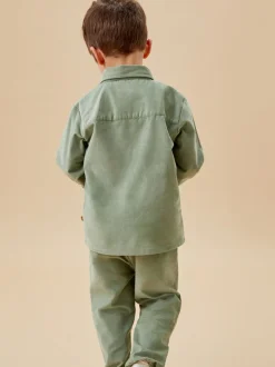 MORI Green Supersoft Corduroy Pull Up Trousers