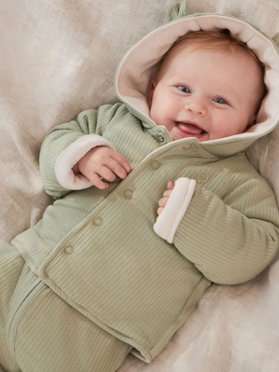MORI Green Supersoft Reversible Cosy Zip-Up Jacket