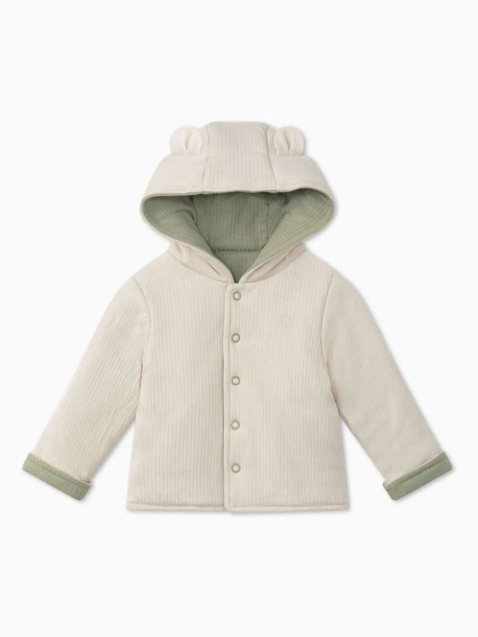MORI Green Supersoft Reversible Cosy Zip-Up Jacket