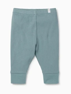 MORI Light Blue Ribbed Stretch Comfy Baby Leggings