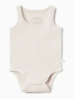 MORI Natural Supersoft Ribbed Sleeveless Bodysuit