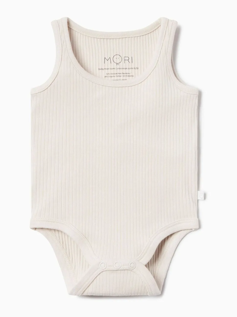 MORI Natural Supersoft Ribbed Sleeveless Bodysuit