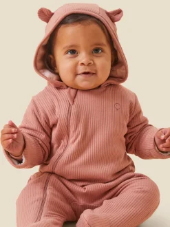 MORI Pink Cosy Zip-Up Pramsuit