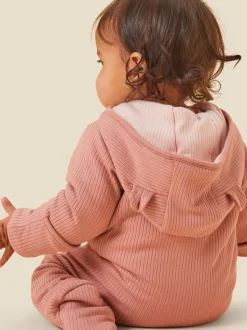 MORI Pink Cosy Zip-Up Pramsuit