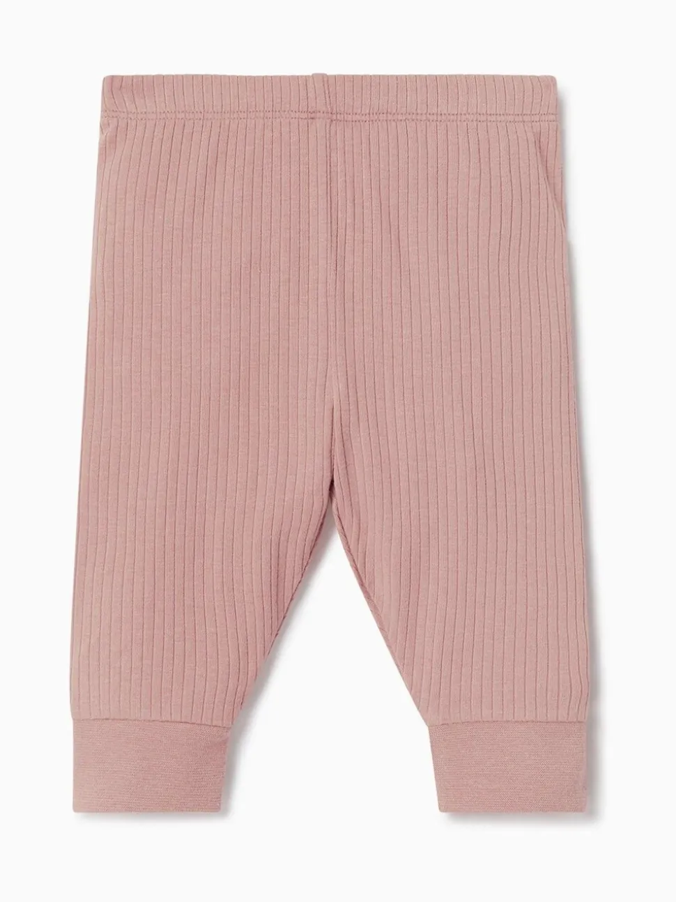 MORI Pink Ribbed Stretch Comfy Baby Leggings