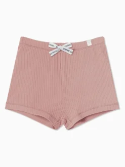 MORI Pink Supersoft Ribbed Stretch Shorts