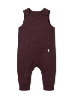 MORI Purple Ribbed Romper Dungarees