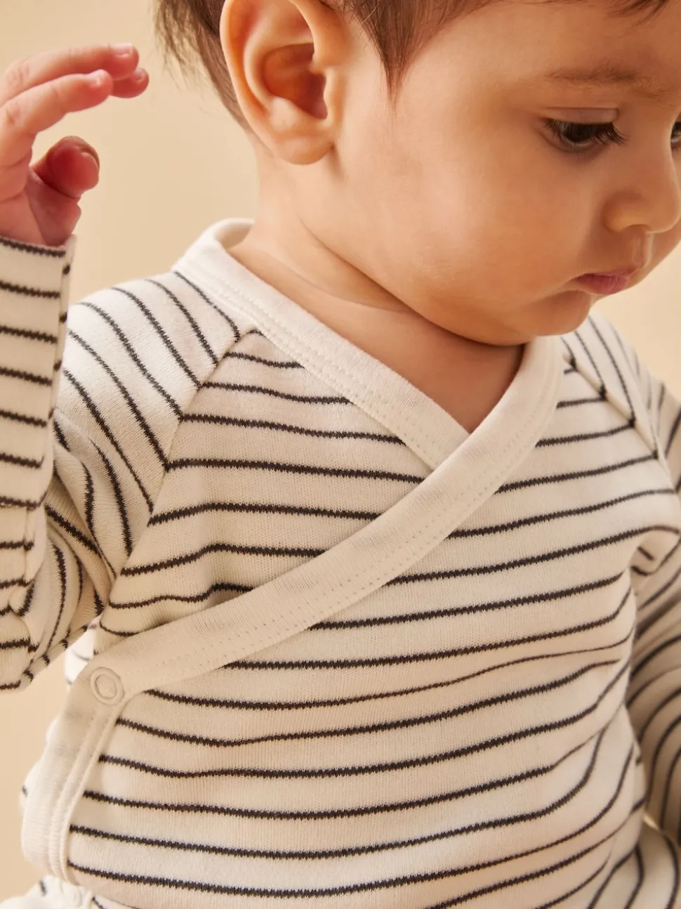 MORI White/Black Long Sleeve Supersoft Kimono Bodysuit