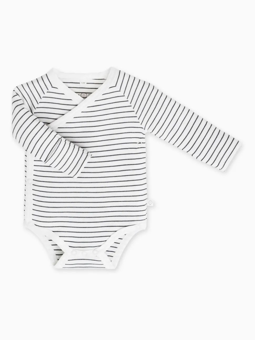 MORI White/Black Long Sleeve Supersoft Kimono Bodysuit