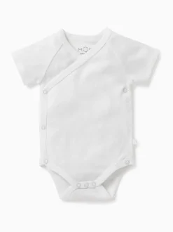 MORI White Short Sleeve Supersoft Kimono Bodysuit