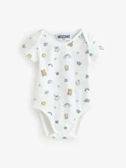 Moschino Natural Baby Logo Bodysuits 2 Pack With Giftbox