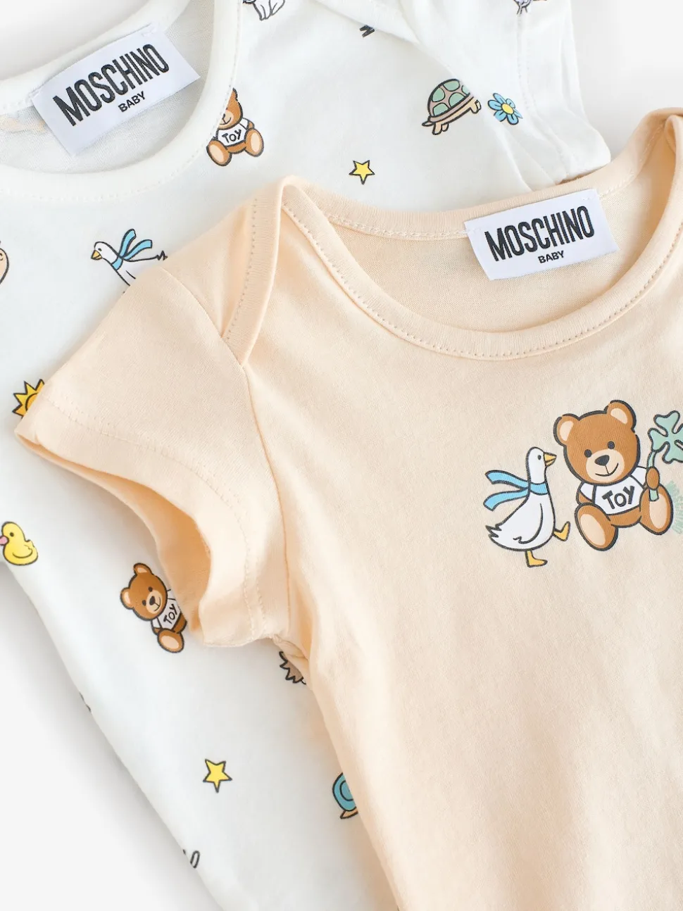 Moschino Natural Baby Logo Bodysuits 2 Pack With Giftbox