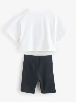 Moschino White Logo T-Shirt & Leggings Set
