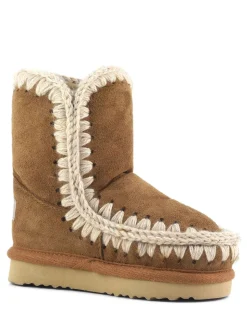 Mou Cognac Eskimo Sheepskin Lined Kids Suede Boots