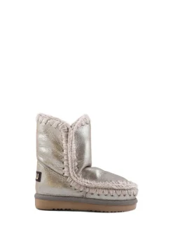 Mou Metallic Eskimo Sheepskin Lined Kids Leather Boots