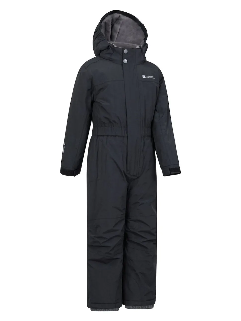 Mountain Warehouse Black Cloud Kids All In One Waterproof Fleece Lined Snowsuit