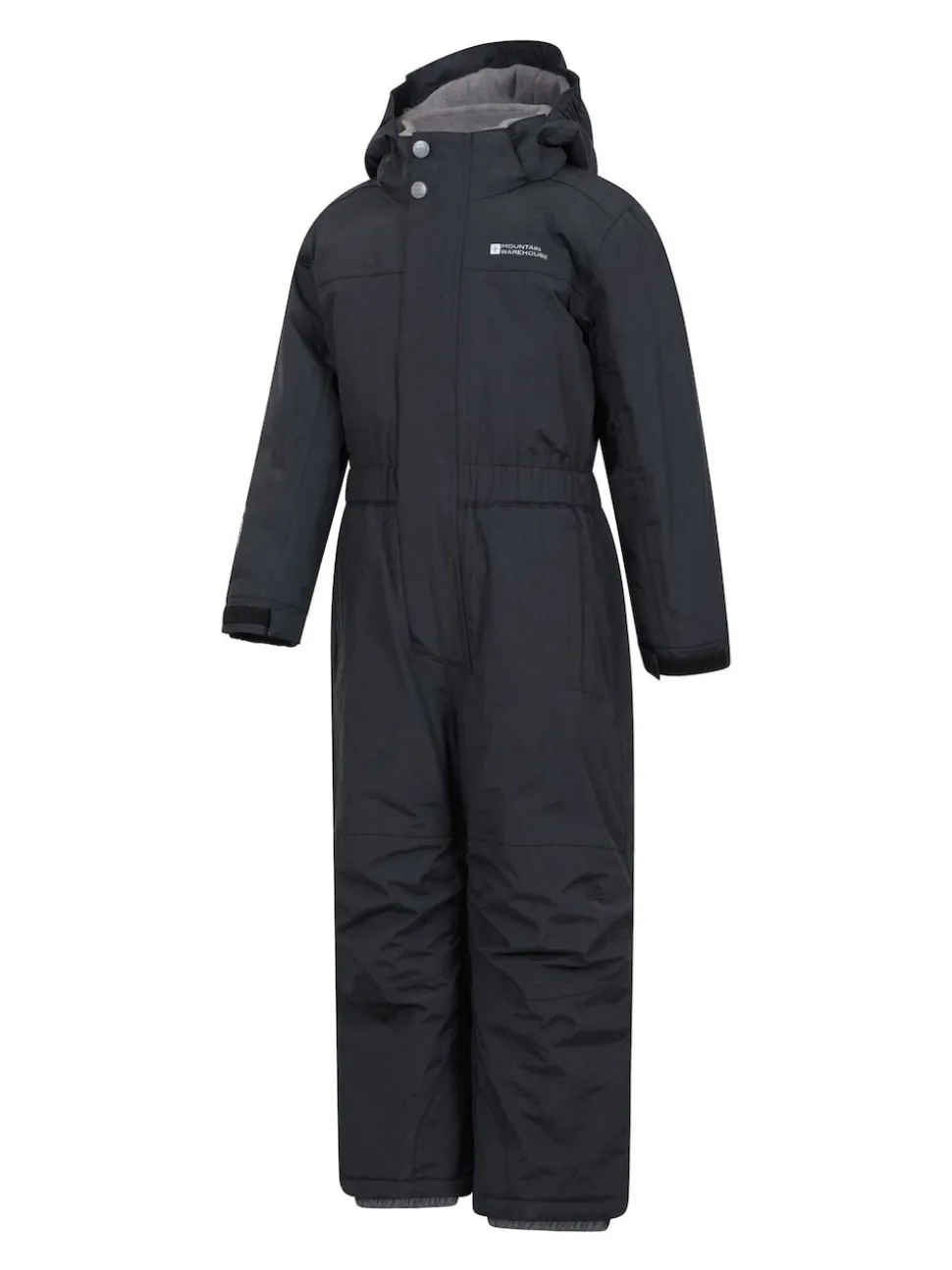 Mountain Warehouse Black Cloud Kids All In One Waterproof Fleece Lined Snowsuit