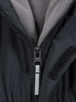 Mountain Warehouse Black Cloud Kids All In One Waterproof Fleece Lined Snowsuit