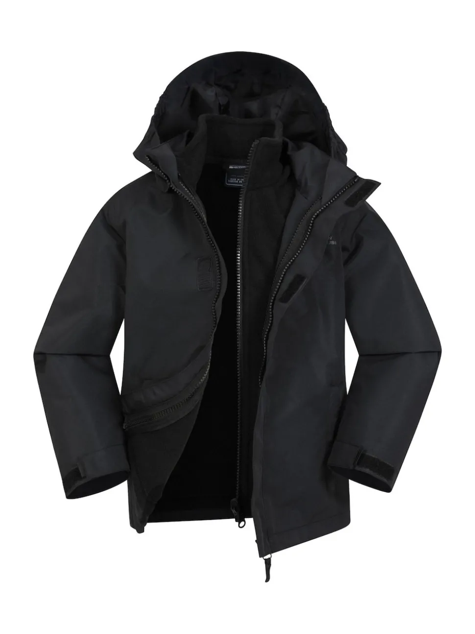 Mountain Warehouse Black Fell 3-In-1 Water Resistant Jacket