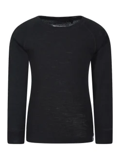 Mountain Warehouse Black Merino II Kids Round Neck Thermal Top