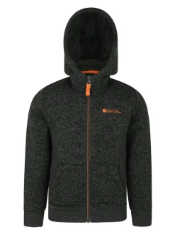 Mountain Warehouse Black Nevis Sherpa Lined Kids Hoodie
