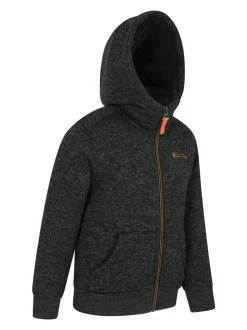 Mountain Warehouse Black Nevis Sherpa Lined Kids Hoodie