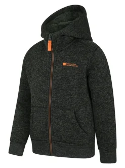 Mountain Warehouse Black Nevis Sherpa Lined Kids Hoodie