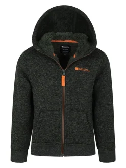 Mountain Warehouse Black Nevis Sherpa Lined Kids Hoodie